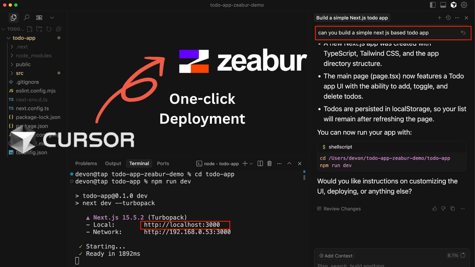 Zeabur Cursor Deployment Tutorial