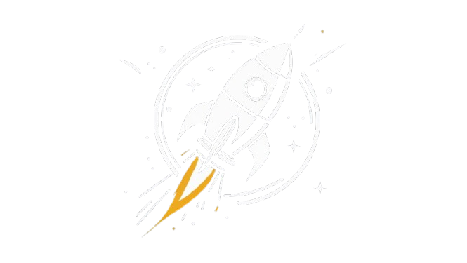 Rocket launch illustration representing scaling an AI business